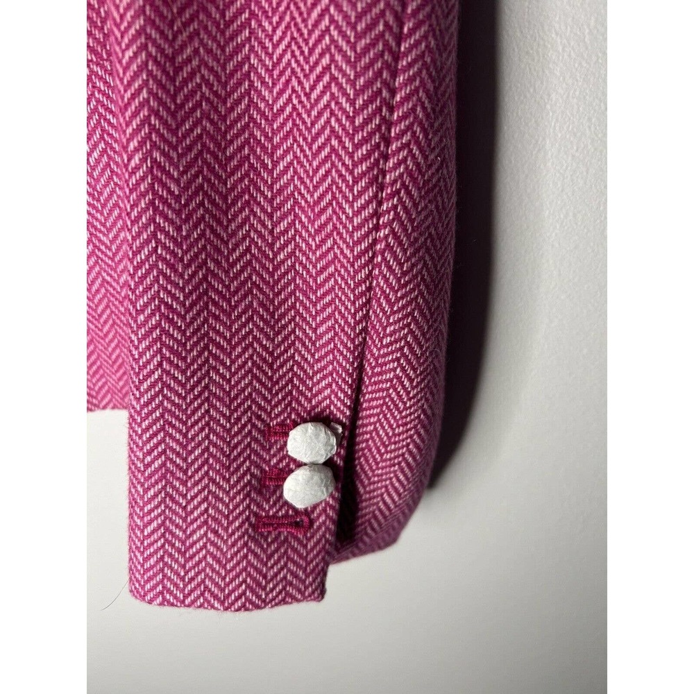 J Crew Blazer Jacket Wool Blend Womens SZ 4 Pink Herringbone with Buttons NWT - Picture 5 of 9